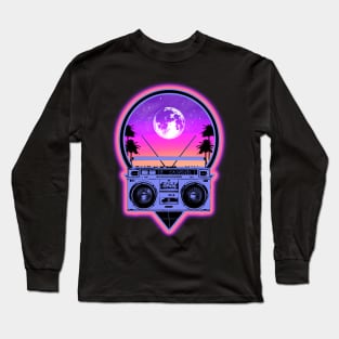 Retro Boombox - summer vibes music Long Sleeve T-Shirt